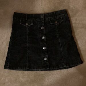 Urban Outfitters BDG Corduroy Button Front Skirt Black